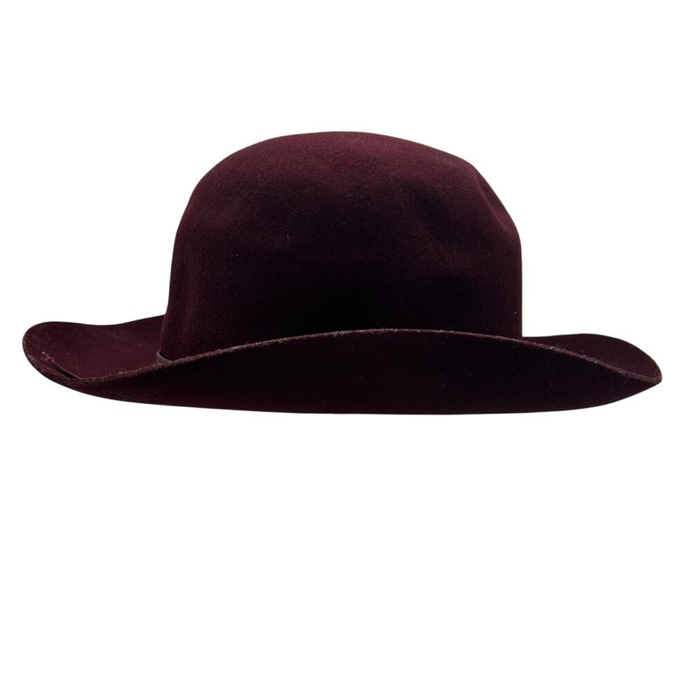 Vintage Banana Republic Safari Co 100% Wool Wide Brim Hat Burgundy Size S USA - Picture 9 of 14